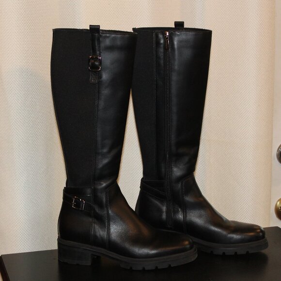 La Canadienne SAINT BOOT Italian leather waterproof knee high lug sole Size 7.5 - Picture 1 of 12